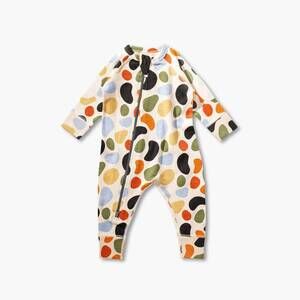 NEW SAPLING ORGANIC kid's pebbles waffle romper in multi